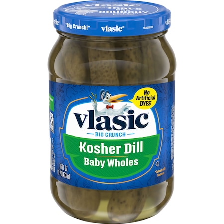Vlasic Vlasic Kosher Dill Baby Wholes 16 fl. oz., PK12 5410000400